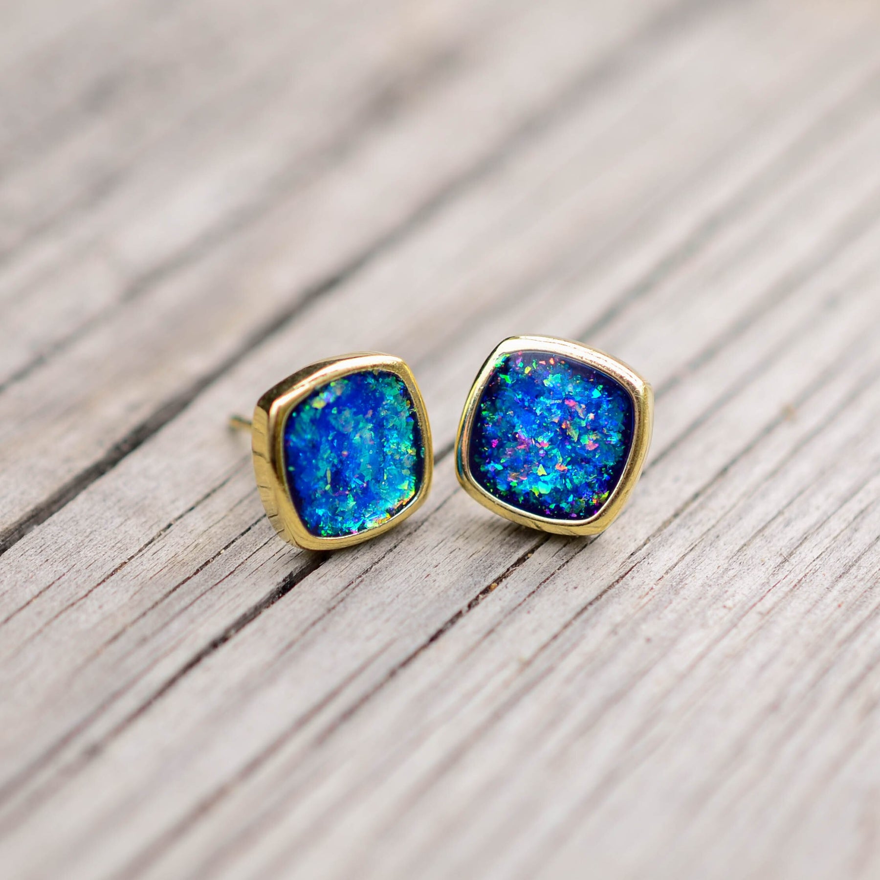 Spiritual Square Opal Earrings - Earrings - Pretland | Spiritual Crystals & Jewelry