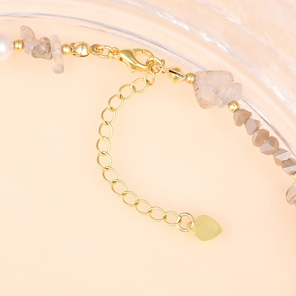 Elegant Labradorite & Pearl Necklace - Necklaces - Pretland | Spiritual Crystals & Jewelry