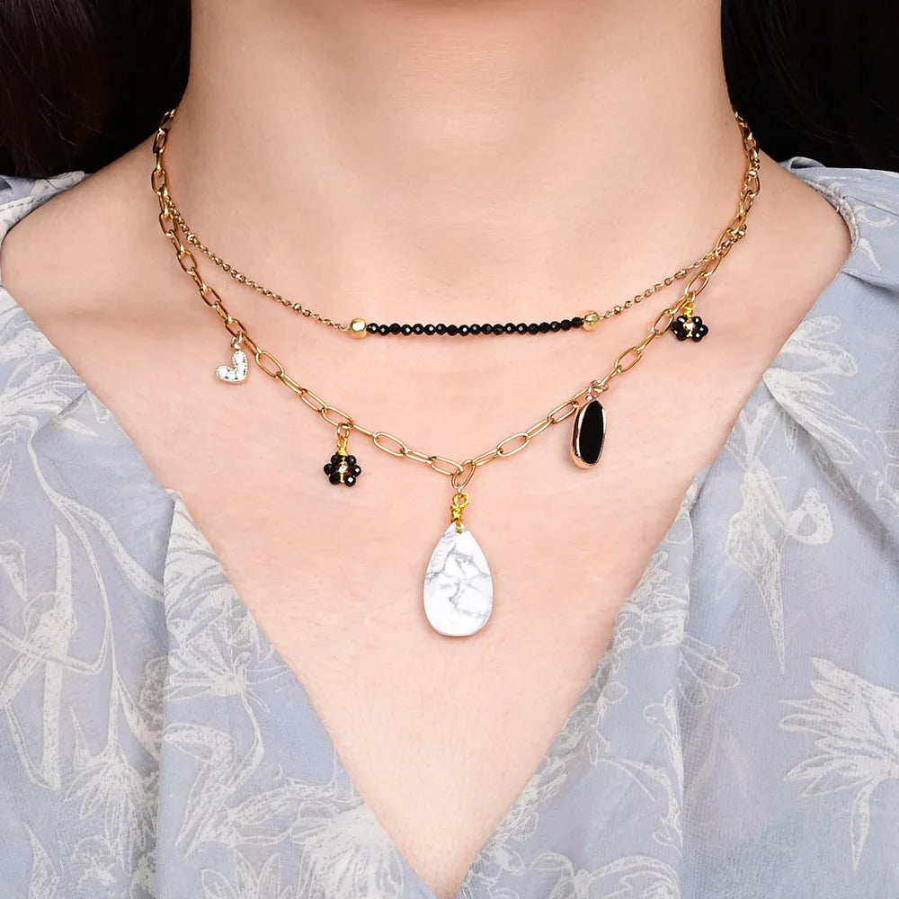 Luxury Natural White Turquoise Necklace