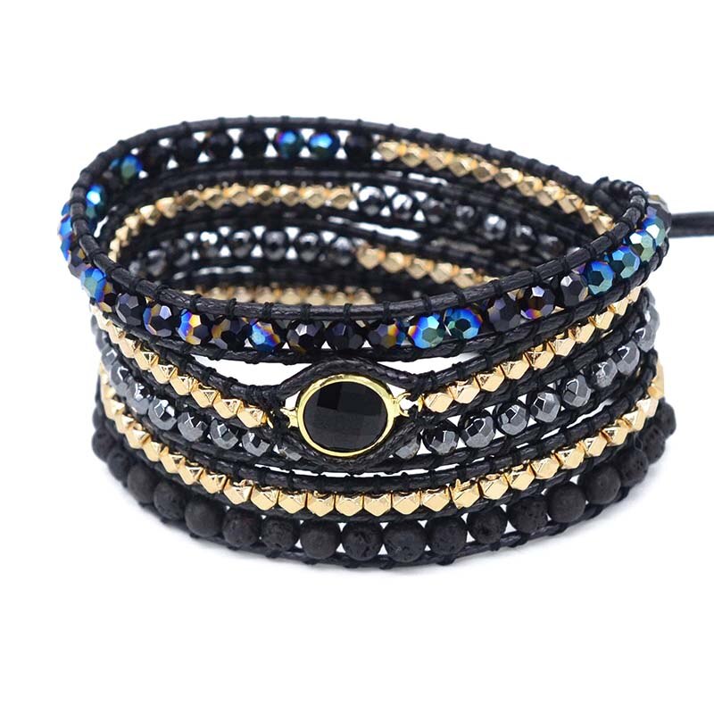 Protective Black Lava Bracelet - Wrap Bracelets - Pretland | Spiritual Crystals & Jewelry