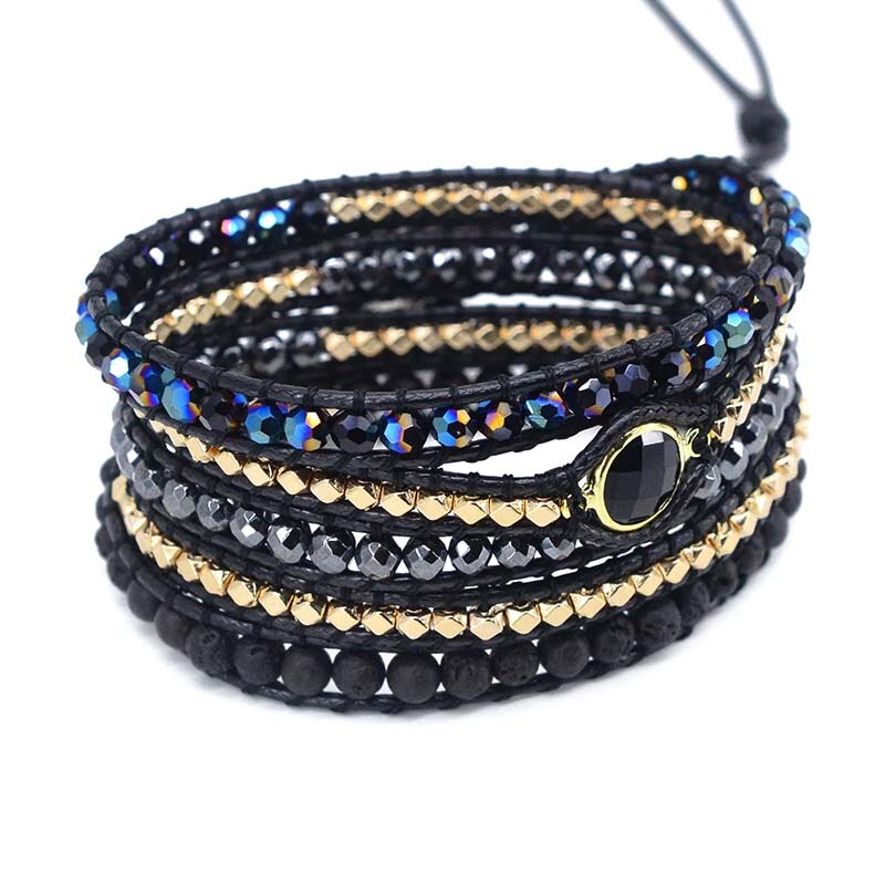 Protective Black Lava Bracelet - Wrap Bracelets - Pretland | Spiritual Crystals & Jewelry