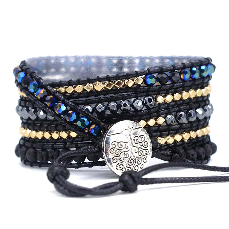 Protective Black Lava Bracelet - Wrap Bracelets - Pretland | Spiritual Crystals & Jewelry