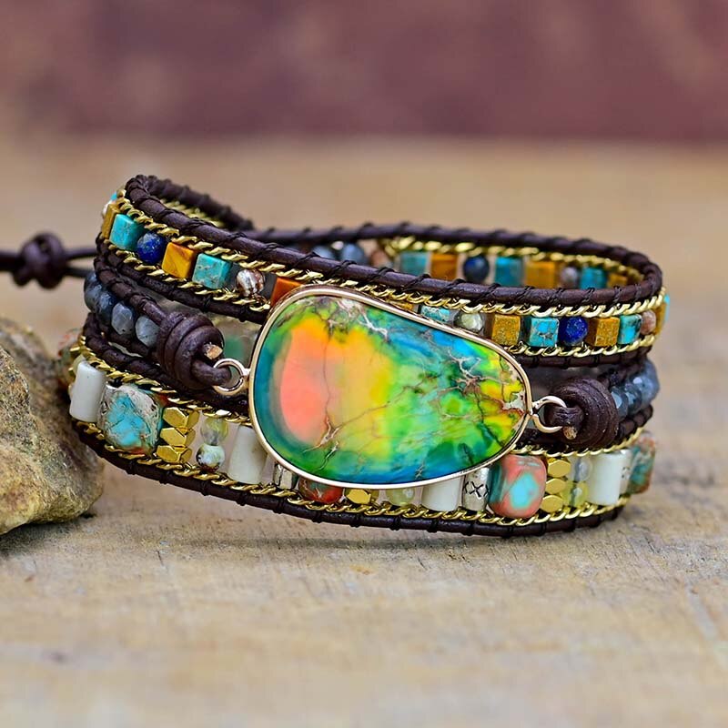Root Chakra Emperor Bracelet - Wrap Bracelets - Pretland | Spiritual Crystals & Jewelry