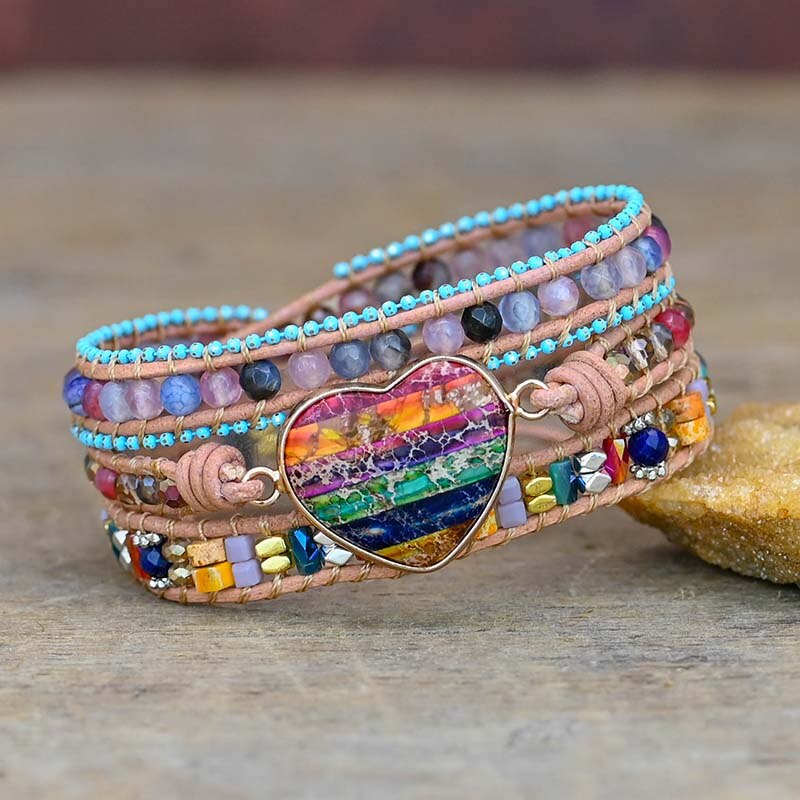 Spiritual Rainbow Love Wrap Bracelet - Wrap Bracelets - Pretland | Spiritual Crystals & Jewelry