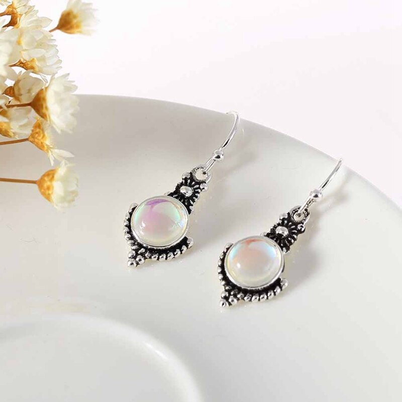 Handicraft Retro Moonstone Earrings - Earrings - Pretland | Spiritual Crystals & Jewelry