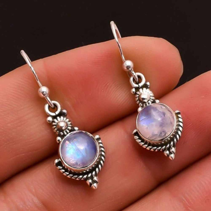 Handicraft Retro Moonstone Earrings - Earrings - Pretland | Spiritual Crystals & Jewelry