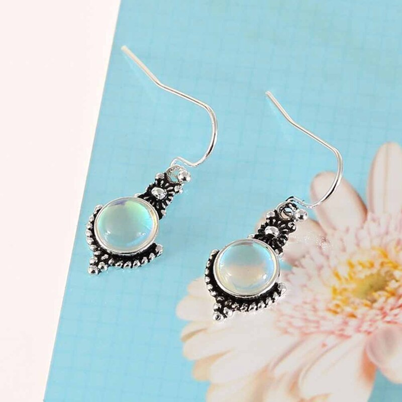 Handicraft Retro Moonstone Earrings - Earrings - Pretland | Spiritual Crystals & Jewelry