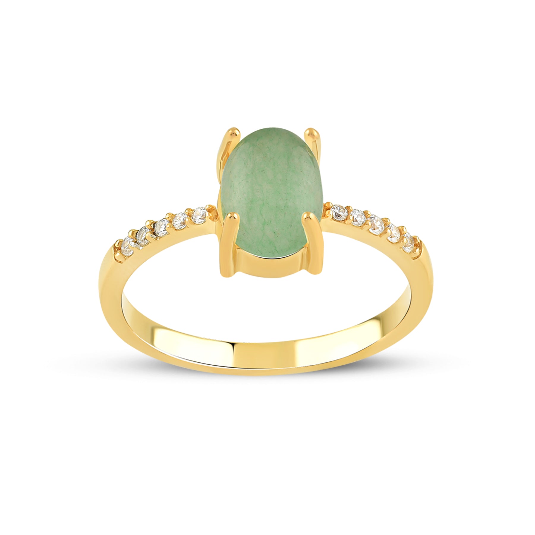 Muschio Aventurine Gold Ring