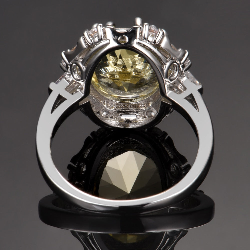 Luxury Citrine Sterling Silver Ring - Rings - Pretland | Spiritual Crystals & Jewelry