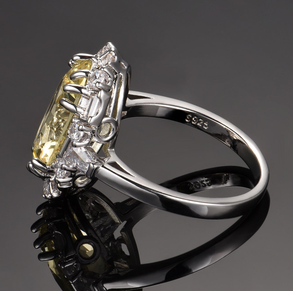 Luxury Citrine Sterling Silver Ring - Rings - Pretland | Spiritual Crystals & Jewelry