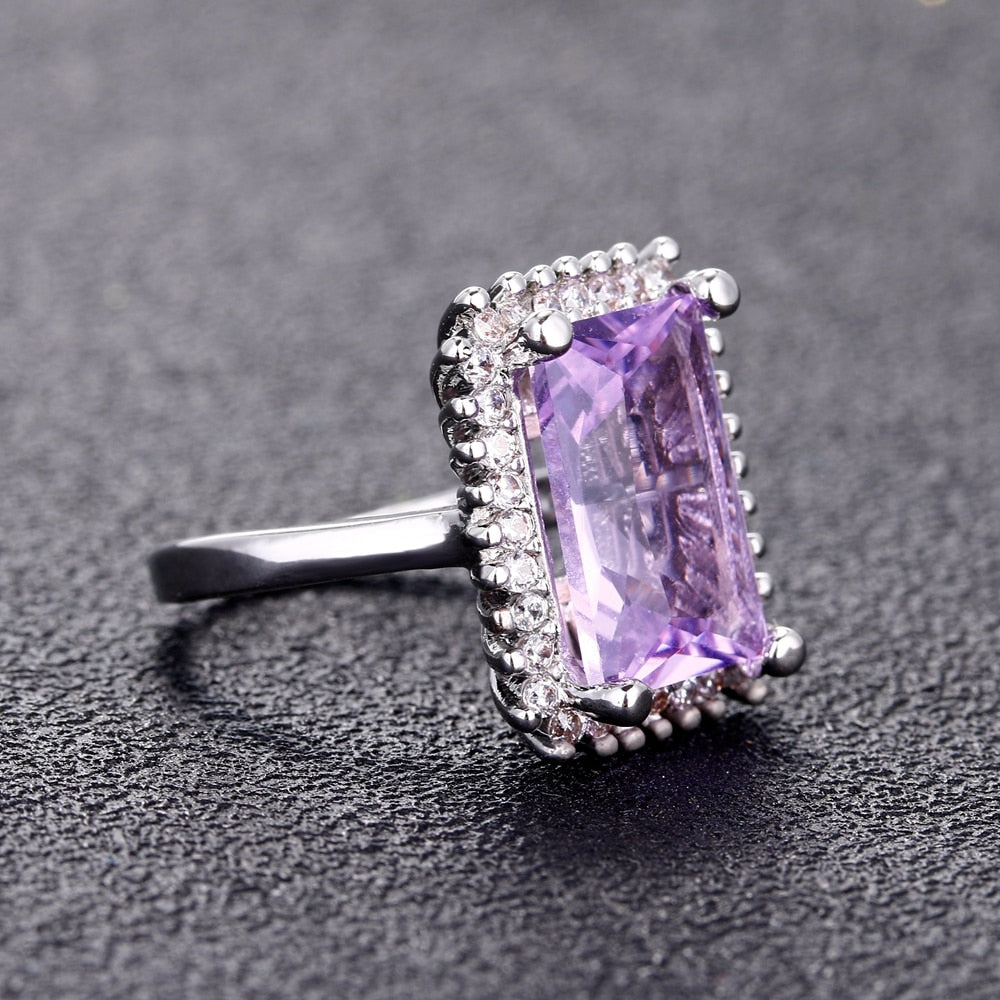 Luxury Zirconia Sterling Silver Ring - Rings - Pretland | Spiritual Crystals & Jewelry