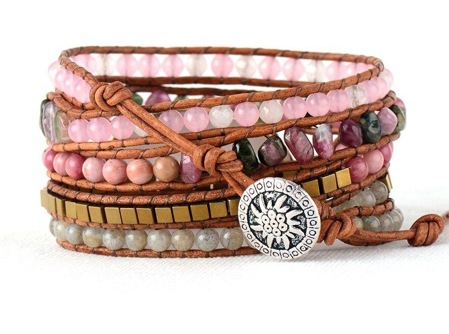 Inspired Rose Quartz Bracelet - Wrap Bracelets - Pretland | Spiritual Crystals & Jewelry