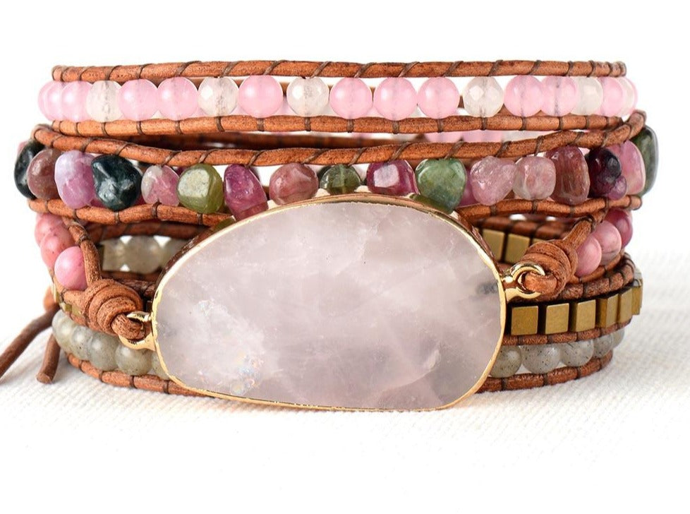 Inspired Rose Quartz Bracelet - Wrap Bracelets - Pretland | Spiritual Crystals & Jewelry