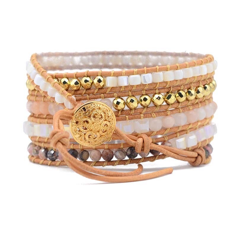 Spiritual Gypsum Stone Wrap Bracelet - Wrap Bracelets - Pretland | Spiritual Crystals & Jewelry
