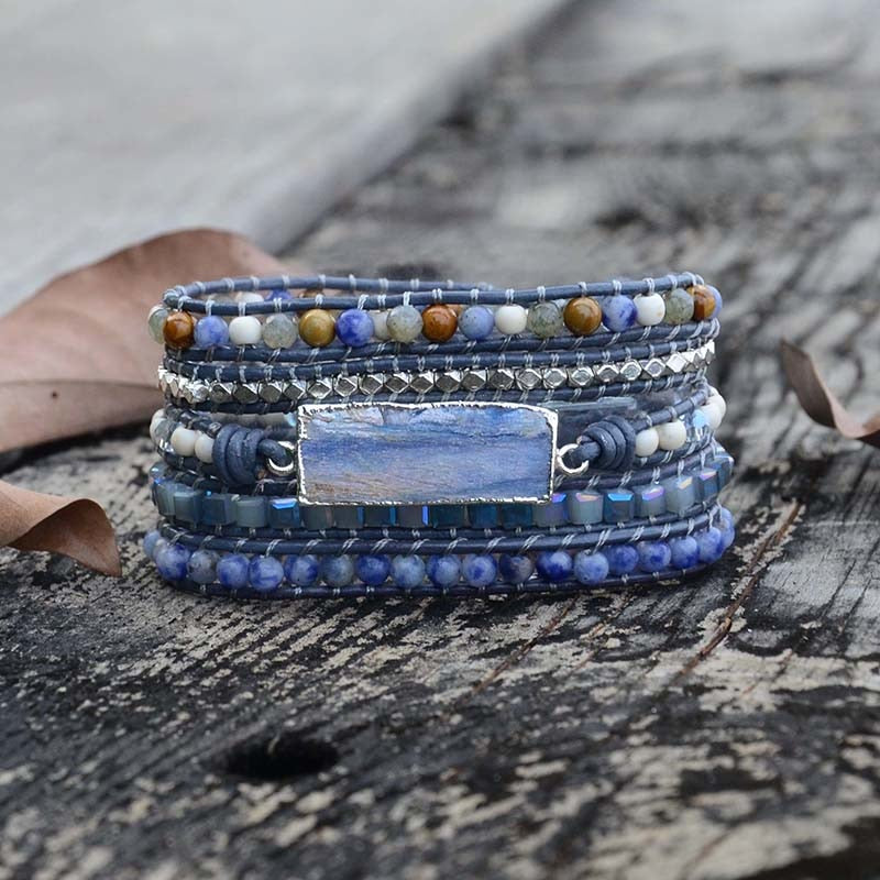 Aura Blue Topaz Bracelet - Wrap Bracelets - Pretland | Spiritual Crystals & Jewelry