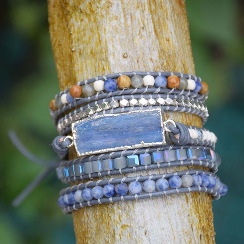 Aura Blue Topaz Bracelet - Wrap Bracelets - Pretland | Spiritual Crystals & Jewelry