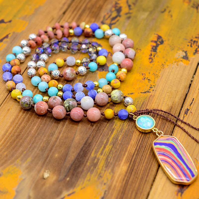 Natural Beads Knot Necklace - Necklaces - Pretland | Spiritual Crystals & Jewelry
