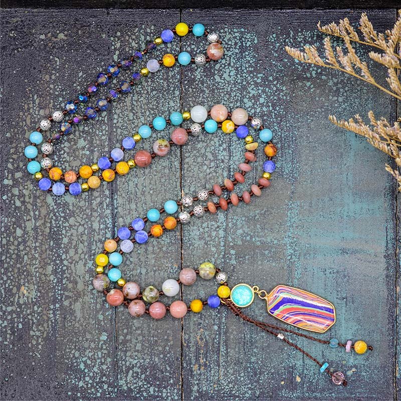 Natural Beads Knot Necklace - Necklaces - Pretland | Spiritual Crystals & Jewelry