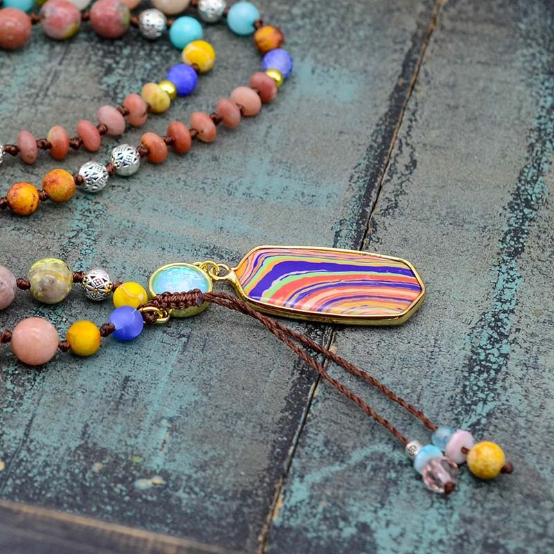 Natural Beads Knot Necklace - Necklaces - Pretland | Spiritual Crystals & Jewelry