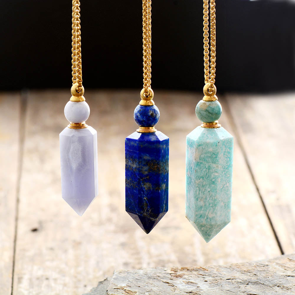 Handmade Crystal Perfume Bottle Necklace - Necklaces - Pretland | Spiritual Crystals & Jewelry