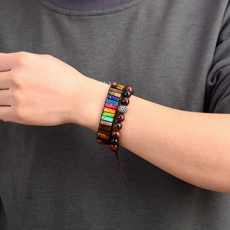 Spiritual 7 Chakra Tube Bracelet - Bracelets - Pretland | Spiritual Crystals & Jewelry