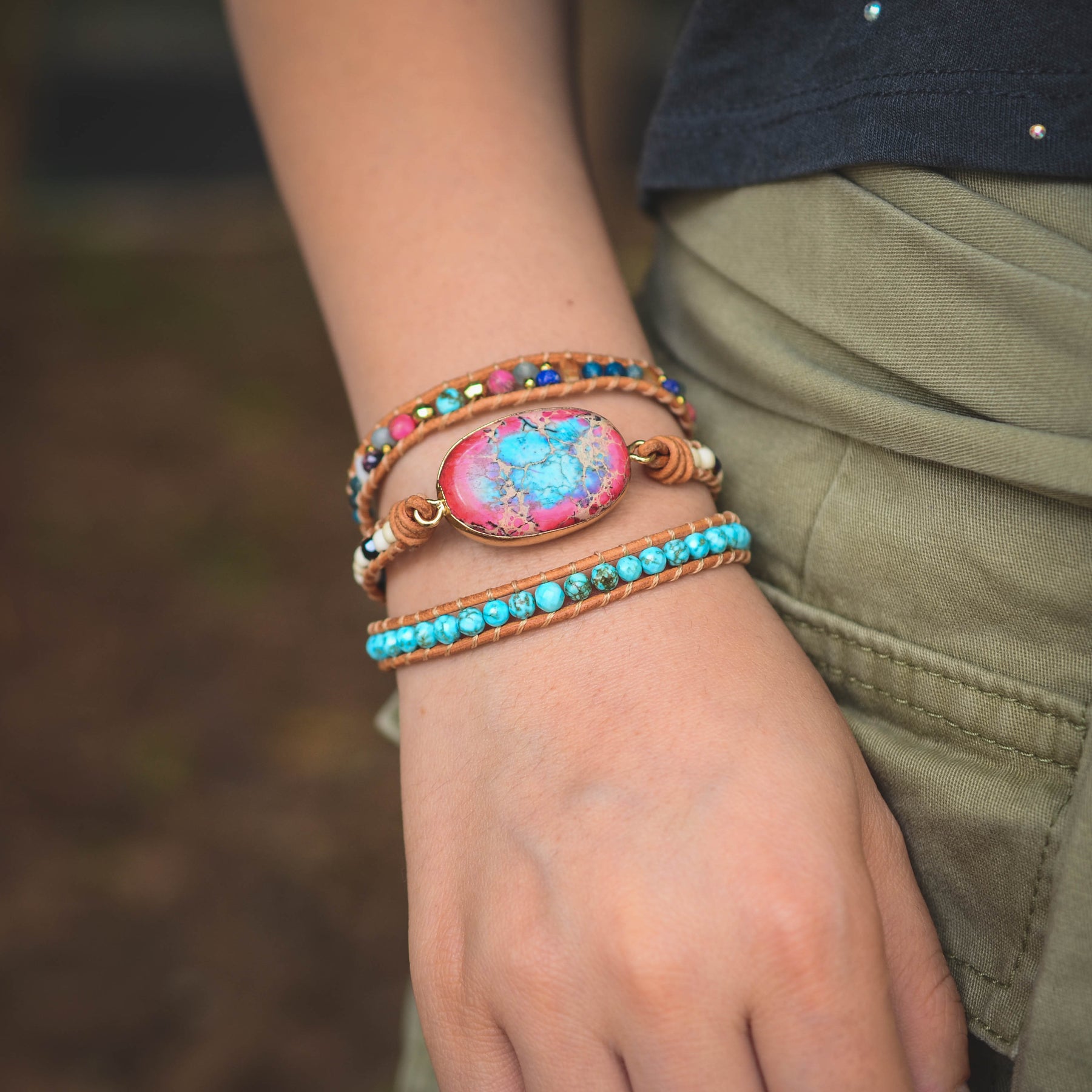 Handmade Spirit Turquoise Energy Bracelet - Wrap Bracelets - Pretland | Spiritual Crystals & Jewelry