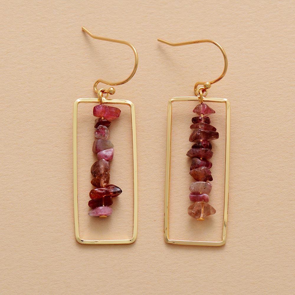 Tourmaline Neat Earrings - Earrings - Pretland | Spiritual Crystals & Jewelry