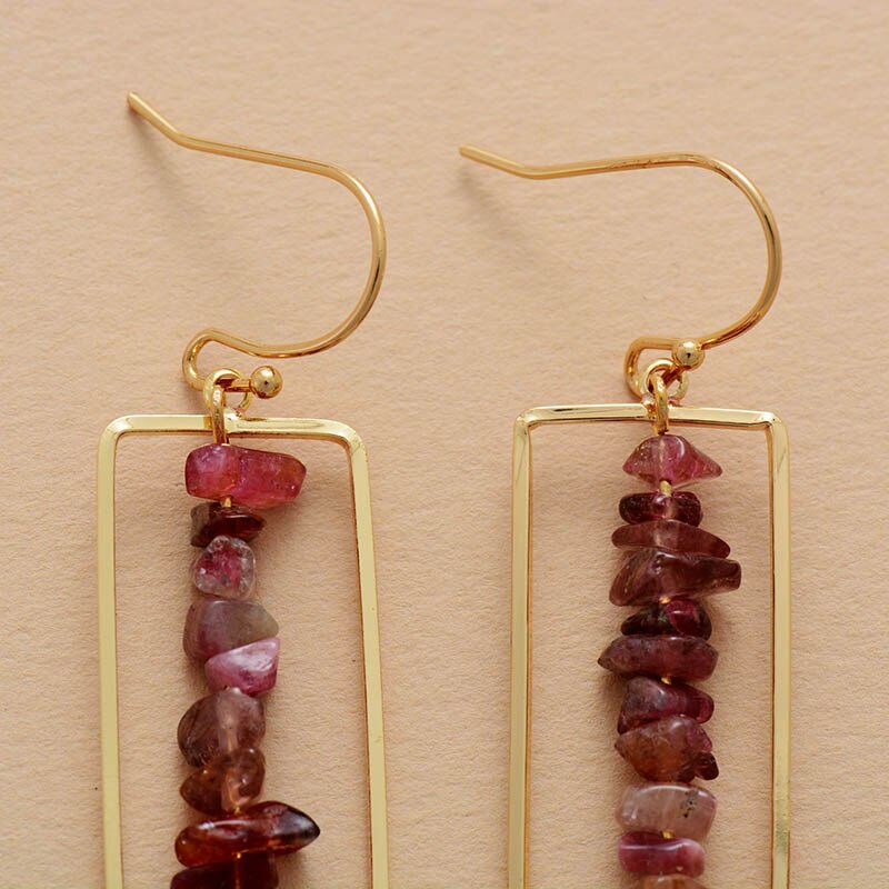 Tourmaline Neat Earrings - Earrings - Pretland | Spiritual Crystals & Jewelry