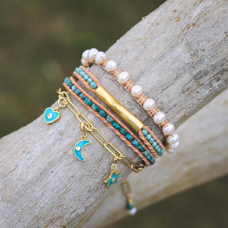 River of Pearls Wrap Bracelet - Wrap Bracelets - Pretland | Spiritual Crystals & Jewelry