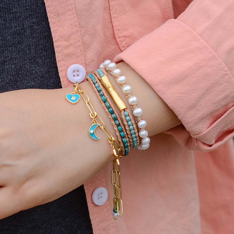 River of Pearls Wrap Bracelet - Wrap Bracelets - Pretland | Spiritual Crystals & Jewelry