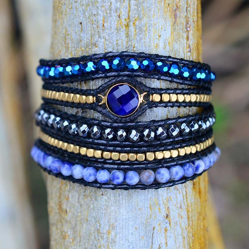 Protective Vegan Hematite Bracelet - Wrap Bracelets - Pretland | Spiritual Crystals & Jewelry