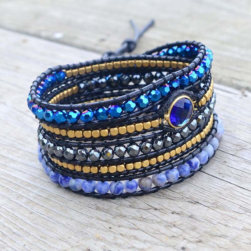 Protective Vegan Hematite Bracelet - Wrap Bracelets - Pretland | Spiritual Crystals & Jewelry