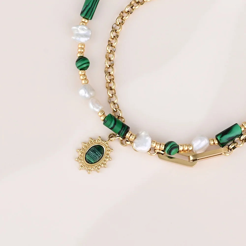 Spiritual Malachite Stone Chain Bracelet