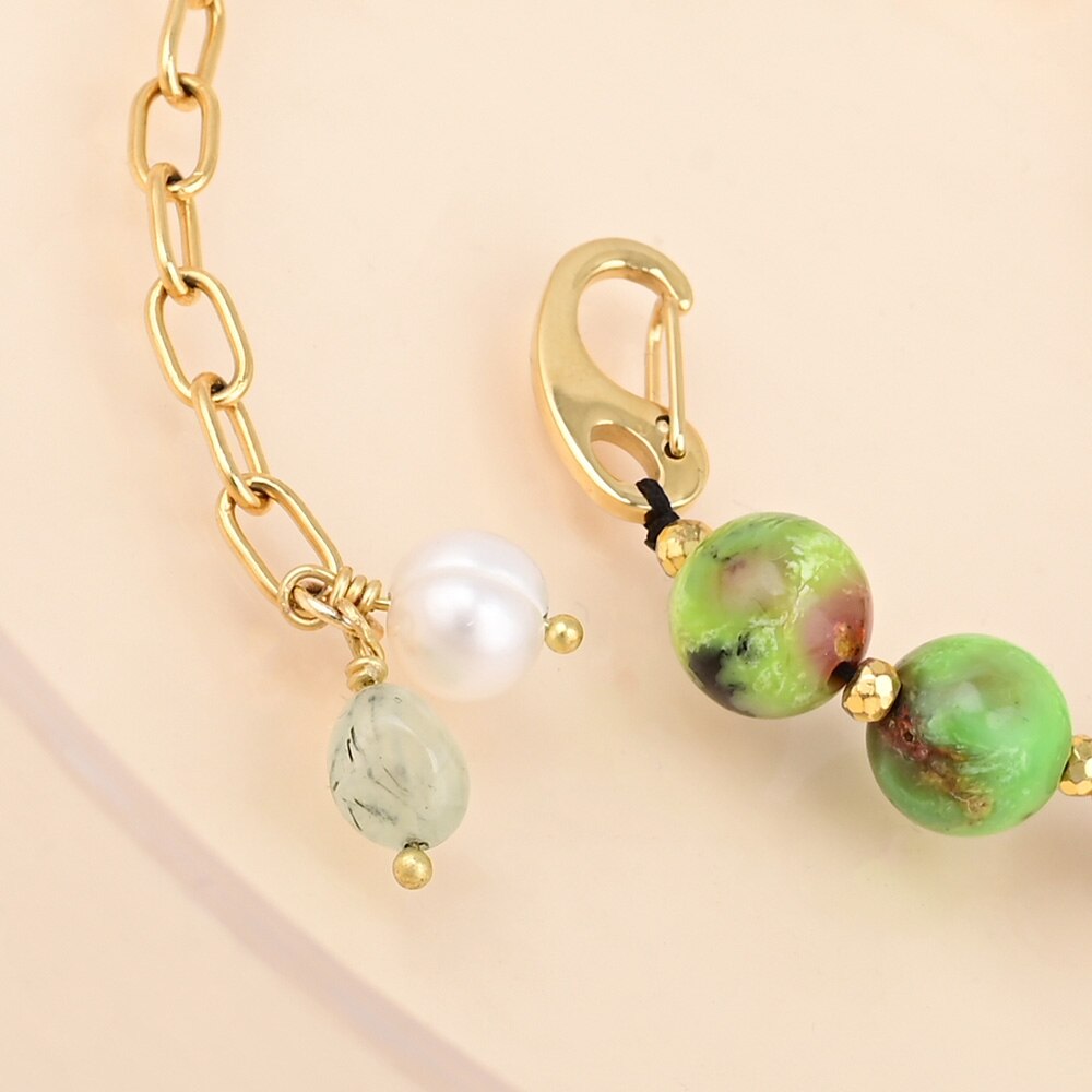 Black Onyx & Green Jasper Stone Bracelet - Bracelets - Pretland | Spiritual Crystals & Jewelry