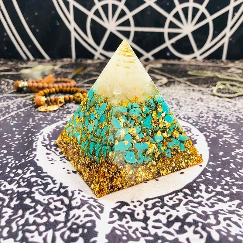 Turquoise Orgone Chakra Pyramid - Orgone Pyramids - Pretland | Spiritual Crystals & Jewelry