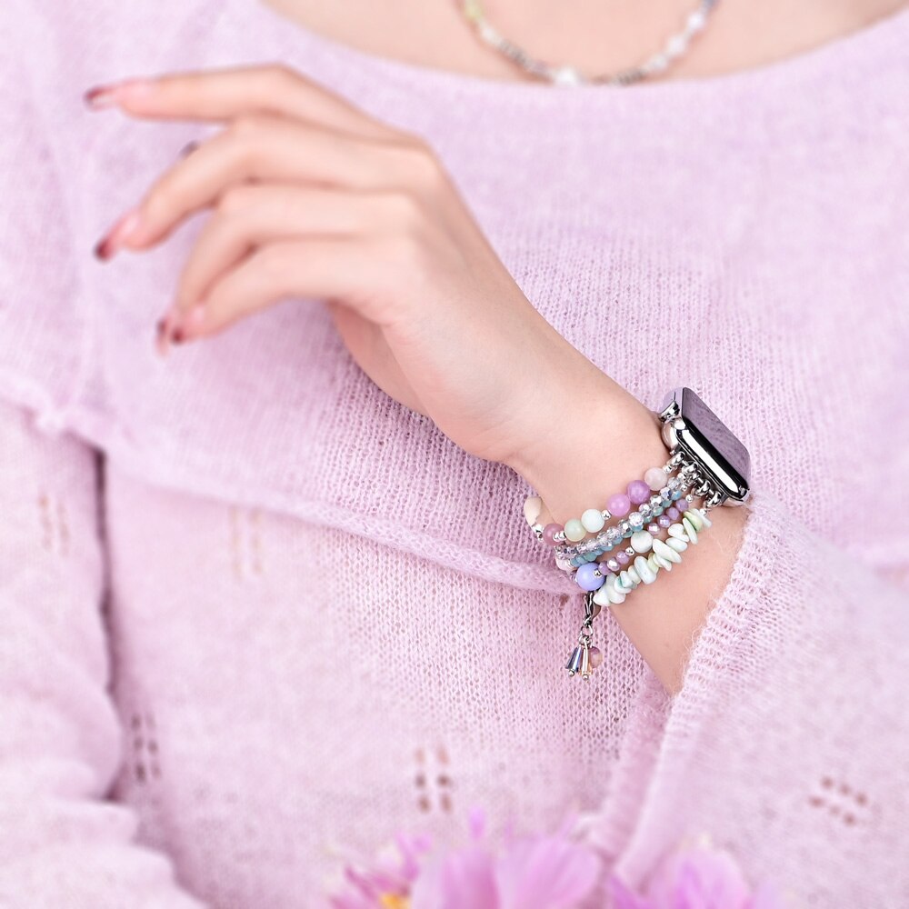 Colorful Natural Hematite Elastic Watch Strap - Watch Straps - Pretland | Spiritual Crystals & Jewelry