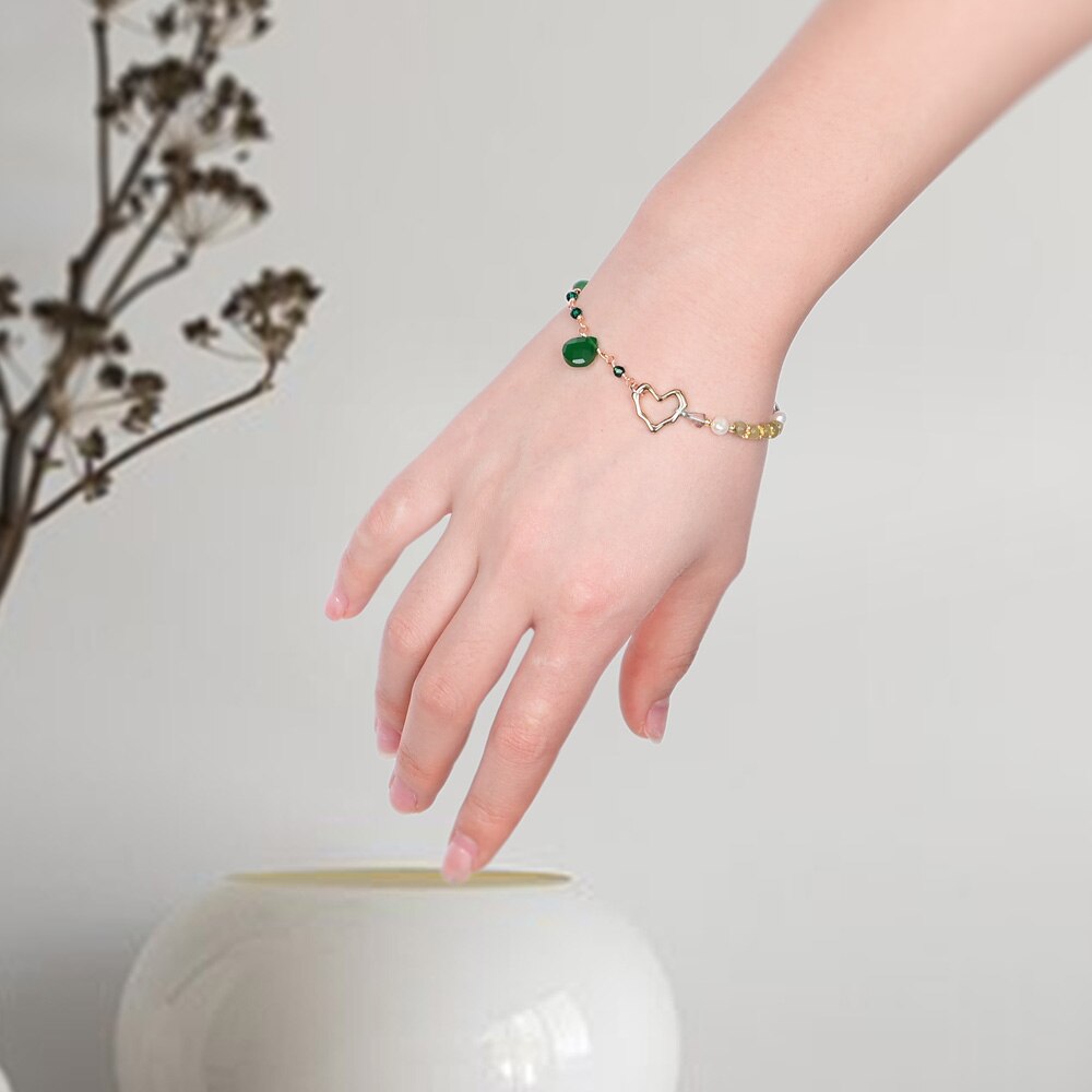 Stylish Heart Green Aventurine Bracelet - Bracelets - Pretland | Spiritual Crystals & Jewelry