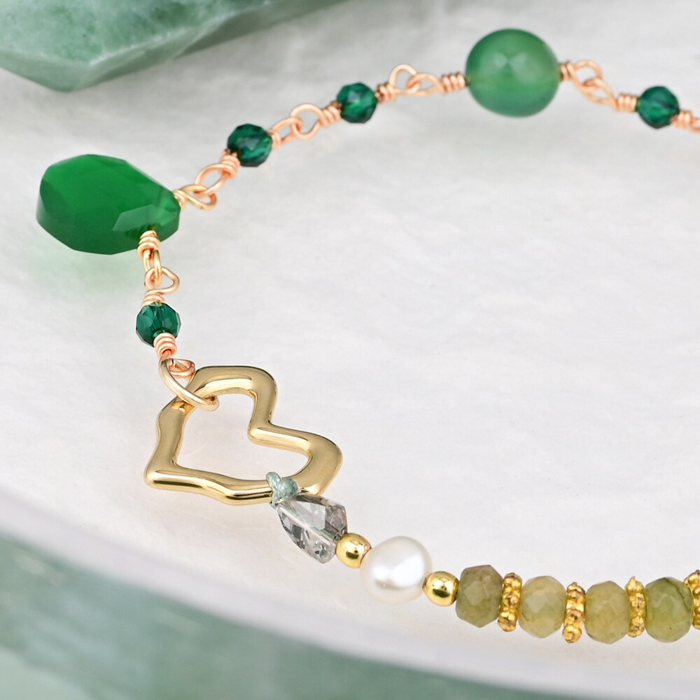 Stylish Heart Green Aventurine Bracelet - Bracelets - Pretland | Spiritual Crystals & Jewelry