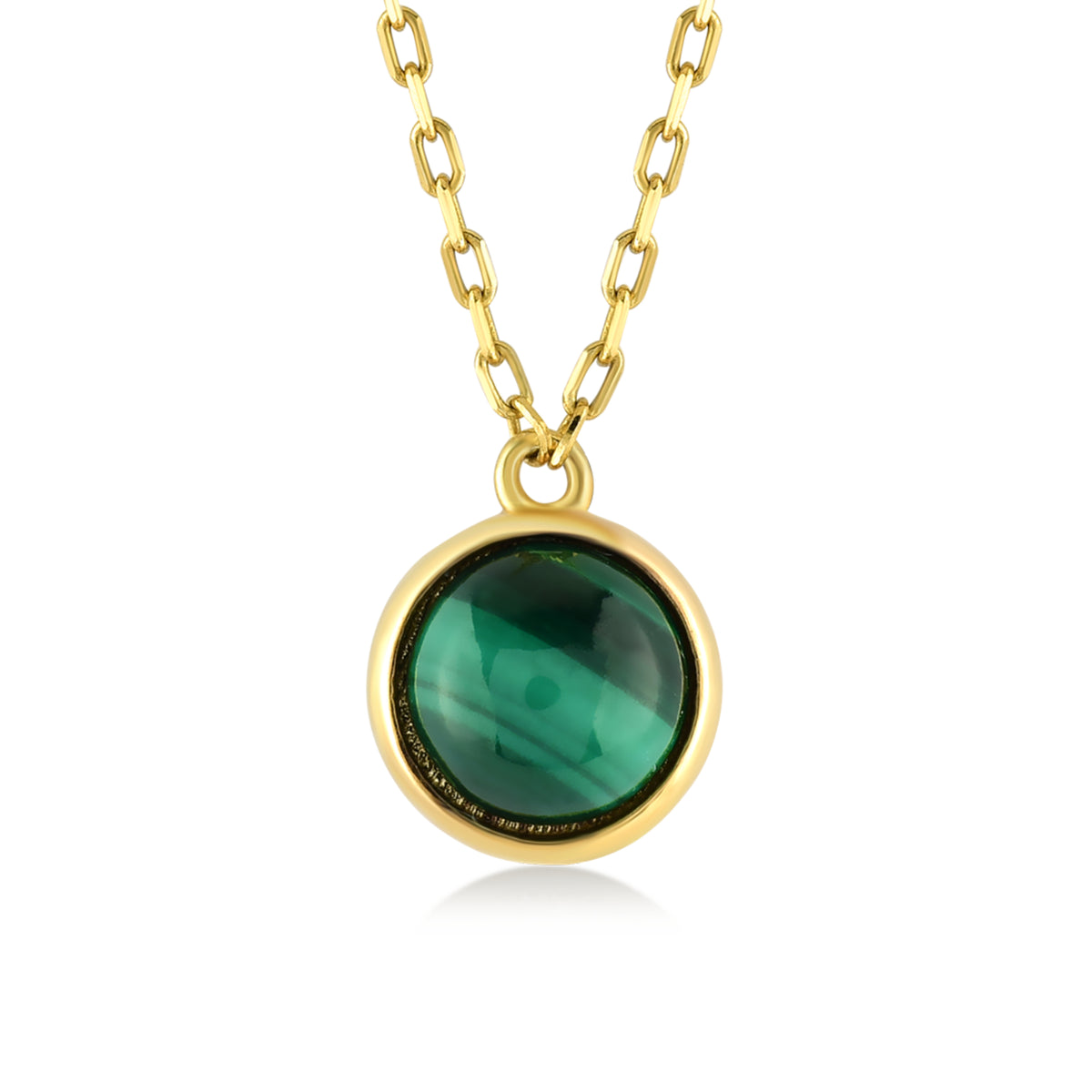 Ovale Malachite Gold Necklace