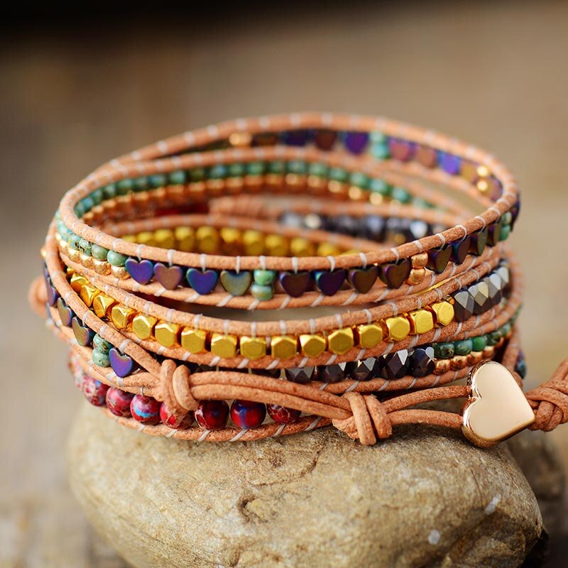 Premium Heart Shape Wrap Bracelet - Wrap Bracelets - Pretland | Spiritual Crystals & Jewelry