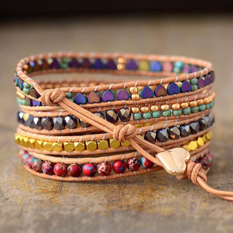 Premium Heart Shape Wrap Bracelet - Wrap Bracelets - Pretland | Spiritual Crystals & Jewelry