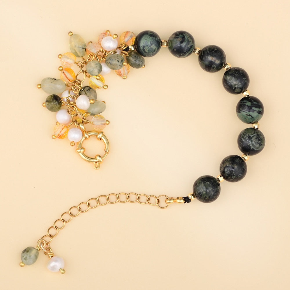 Retro Design Black Onyx Flowing Bracelet - Bracelets - Pretland | Spiritual Crystals & Jewelry