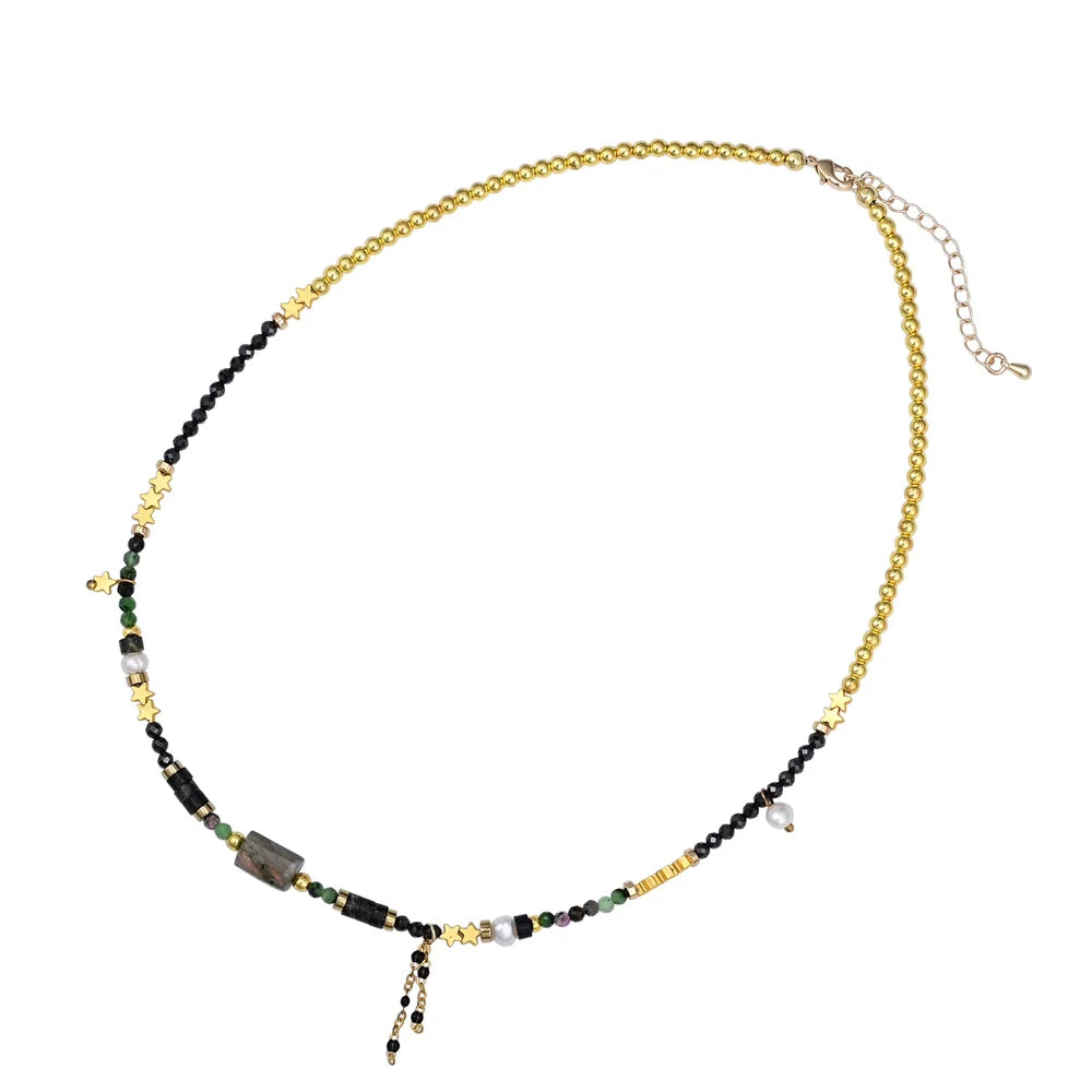 Retro Design Labradorite Stone Necklace