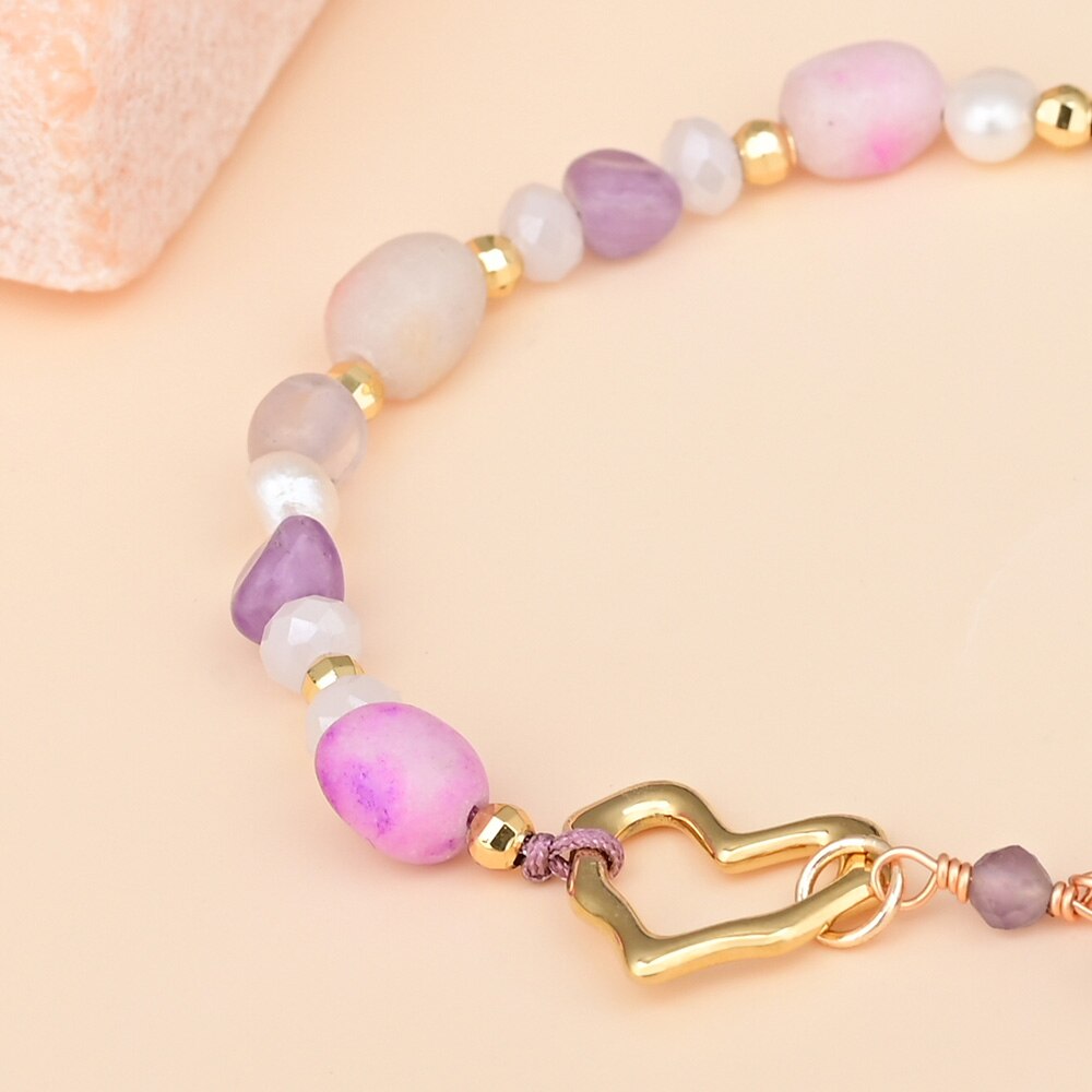 Stylish Heart Amethyst Bracelet - Bracelets - Pretland | Spiritual Crystals & Jewelry