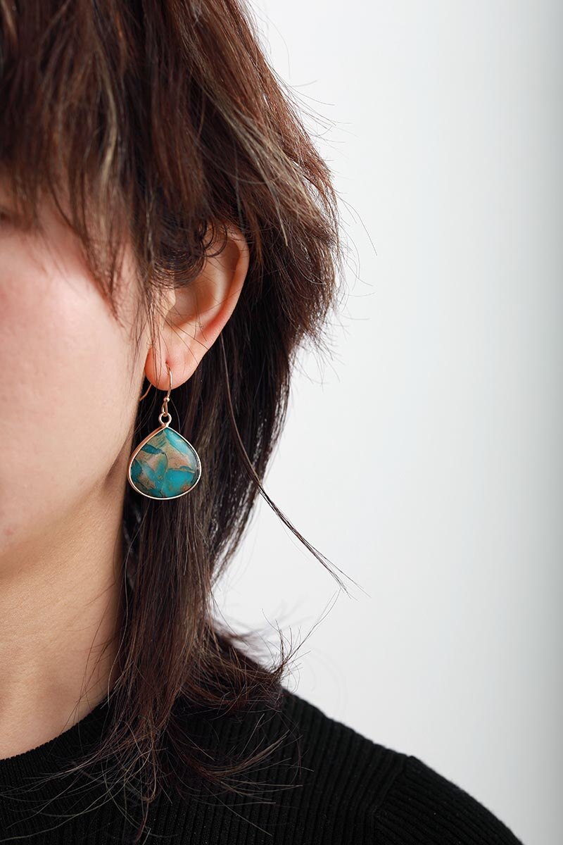 Ocean Jasper Drop Earrings - Earrings - Pretland | Spiritual Crystals & Jewelry