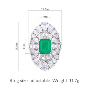 Royal Emerald Adjustable Ring