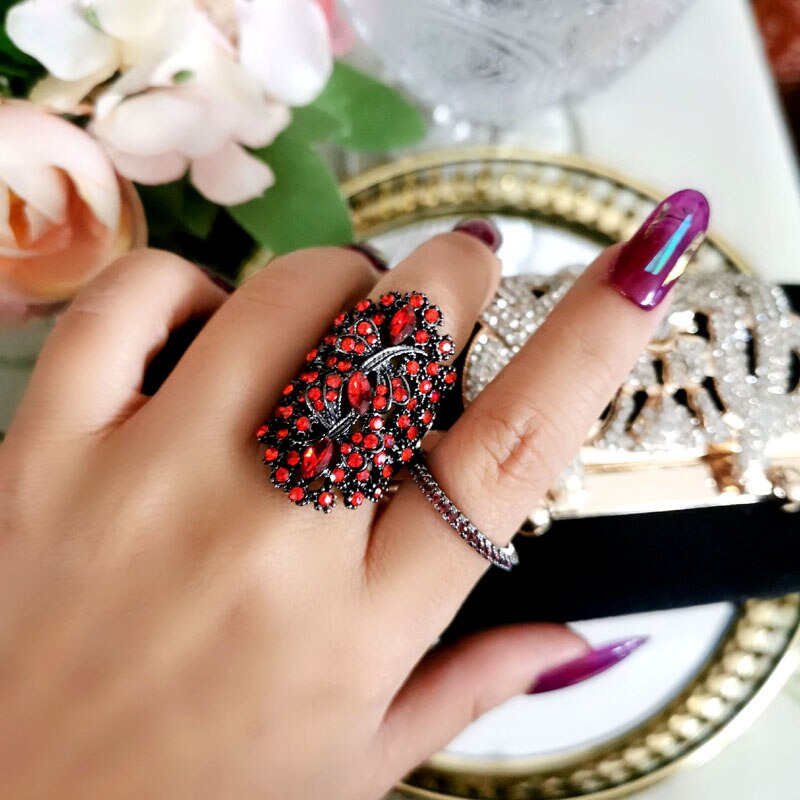 Vintage Rhinestone Dragonfly Ring