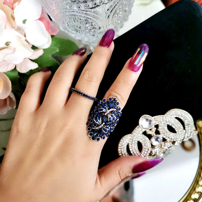 Vintage Rhinestone Dragonfly Ring