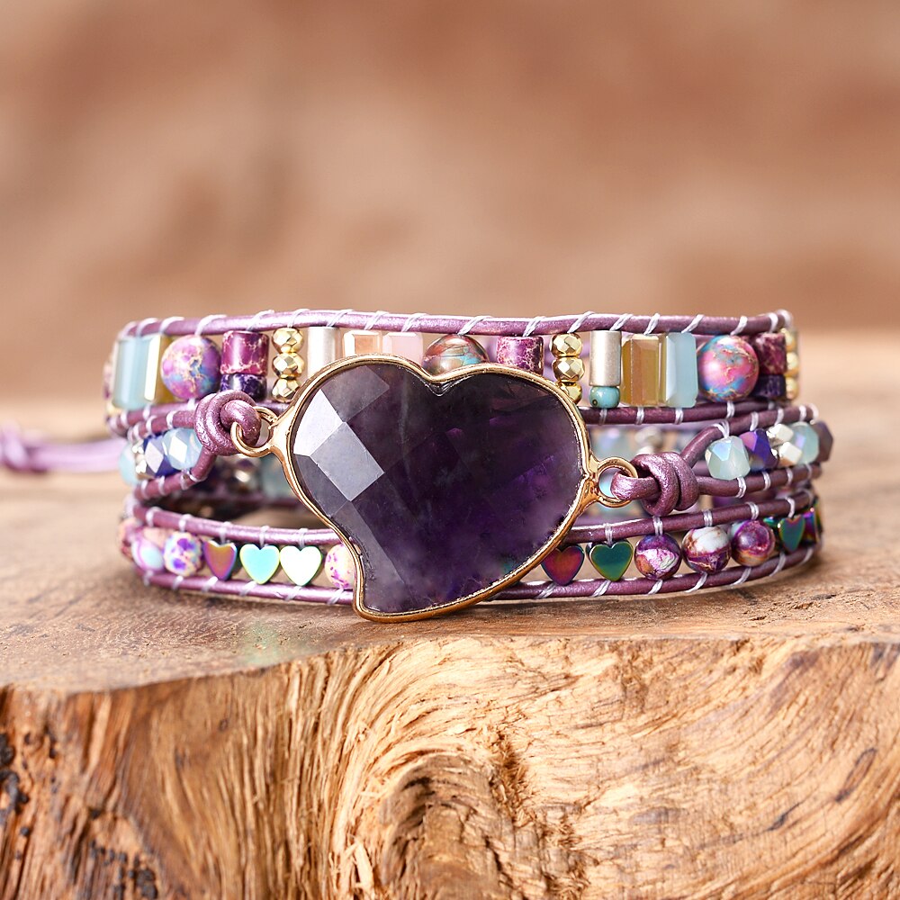 Lovely Amethyst Wrap Bracelet - Wrap Bracelets - Pretland | Spiritual Crystals & Jewelry