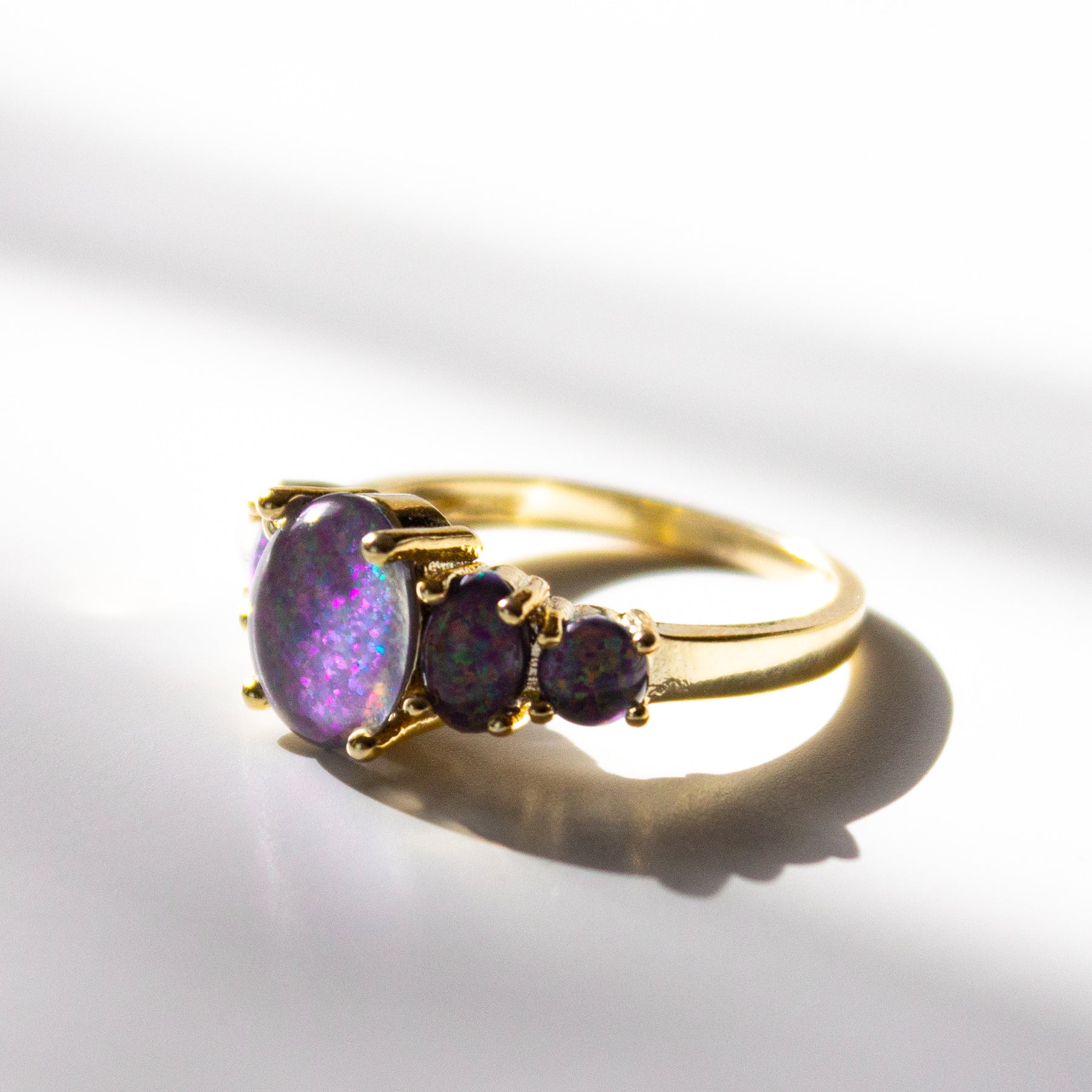 Purple Sky Fire Opal Ring - Rings - Pretland | Spiritual Crystals & Jewelry